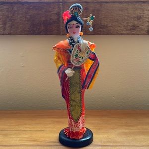 Vintage Geisha Doll Figurine Beautiful 10” Plum Blossom Beautiful Intricate
